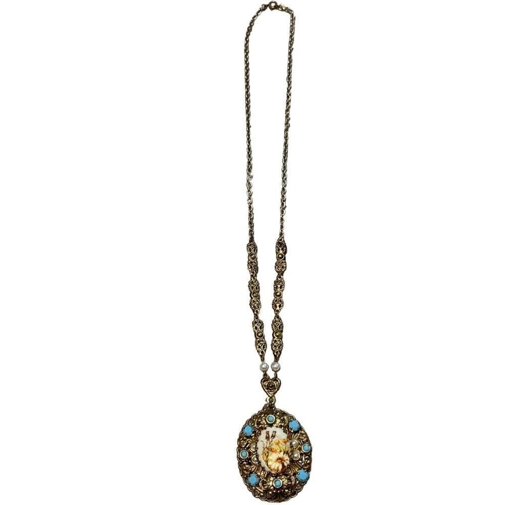 Vintage West Germany Filigree Necklace - Picture 3 of 15